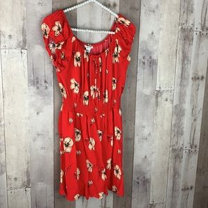 Forever 21 red flower dress size Large